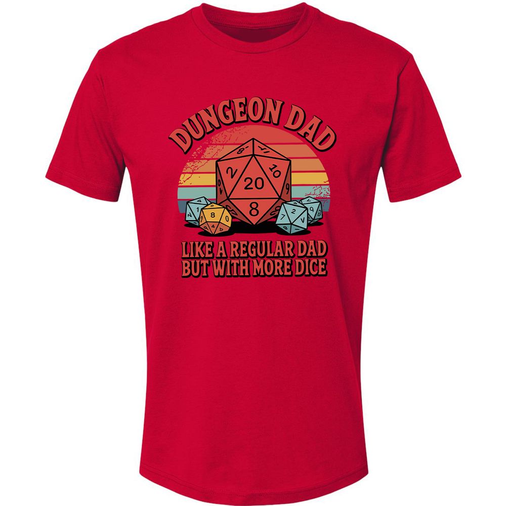 Dungeon Dad With More Dice Premium Unisex T-Shirt - Red - 6