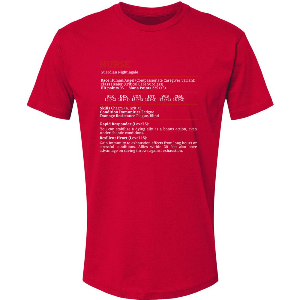 Nurse Stats Premium Unisex T-Shirt - Red - 6