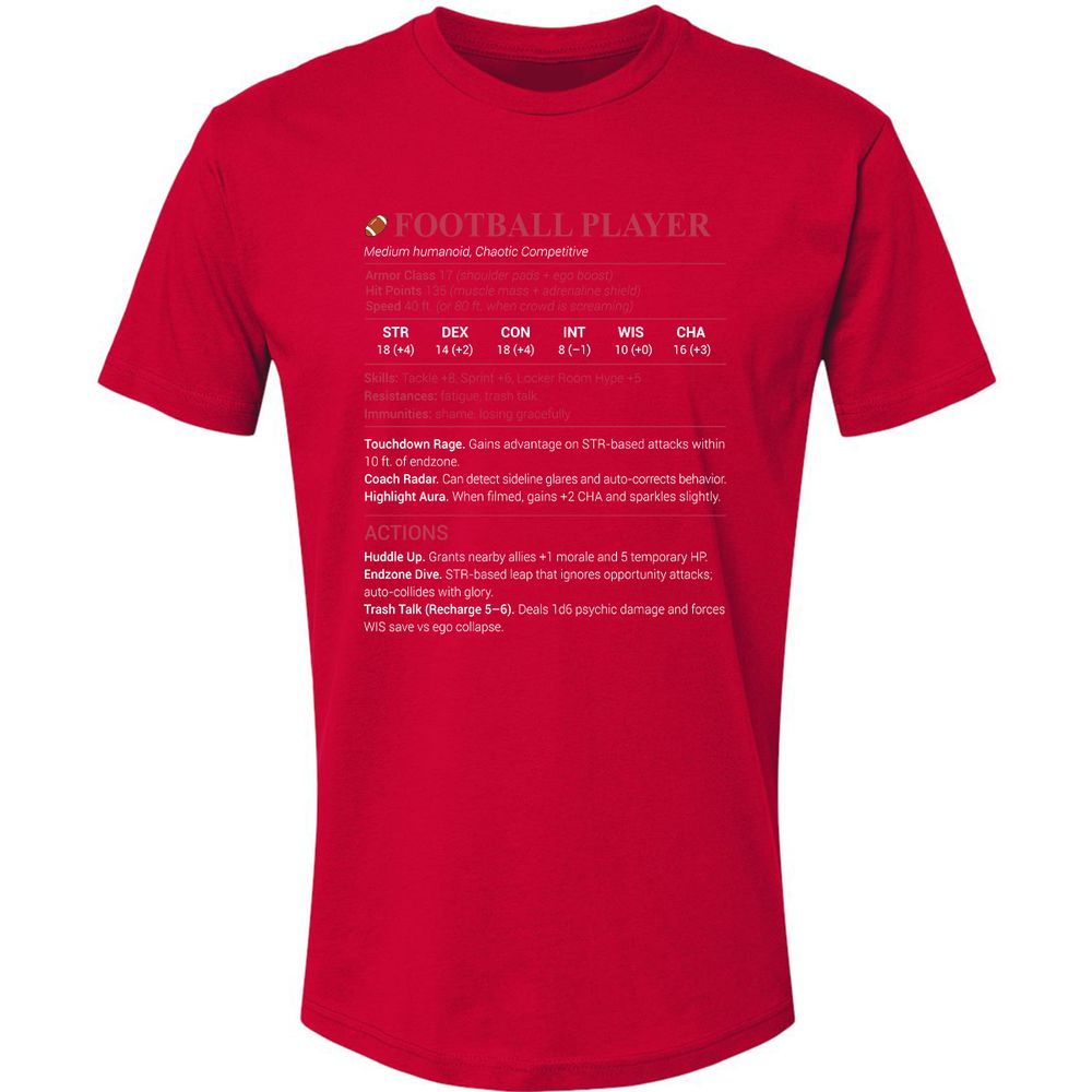 Football Player Premium Unisex T-Shirt - Red - 6