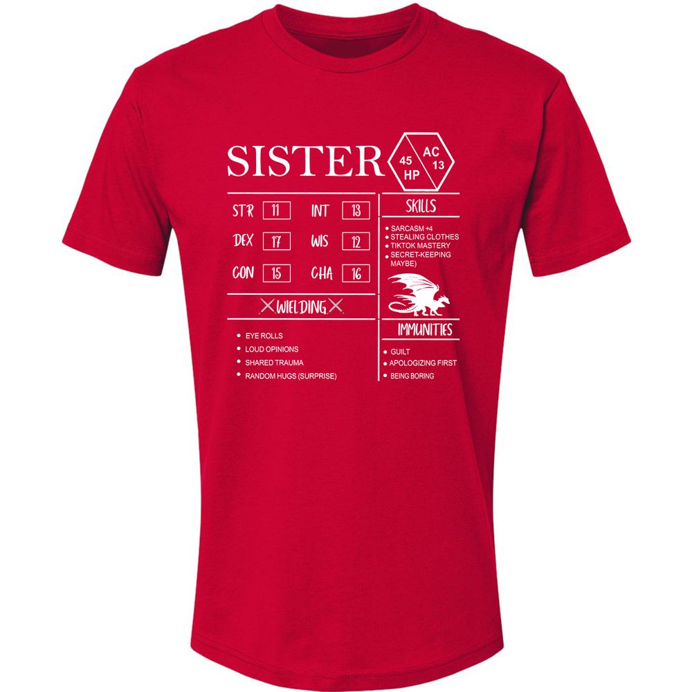 Sister Stats Premium Unisex T-Shirt - Red - 6