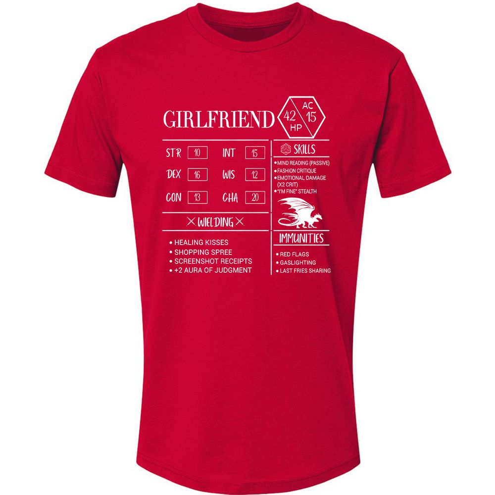 Girlfriend Stats Premium Unisex T-Shirt - Red - 6