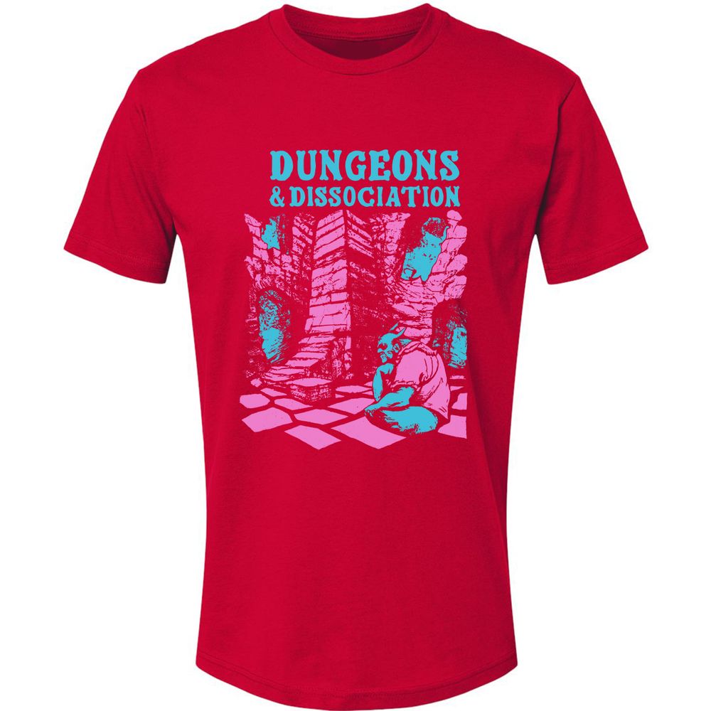 Dungeons And Dissociation Premium Unisex T-Shirt - Red - 6