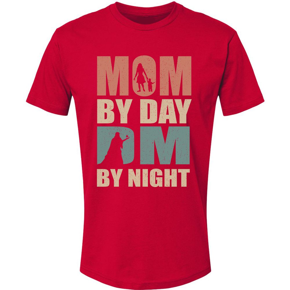 Mom By Day DM By Night Premium Unisex T-Shirt - Red - 6