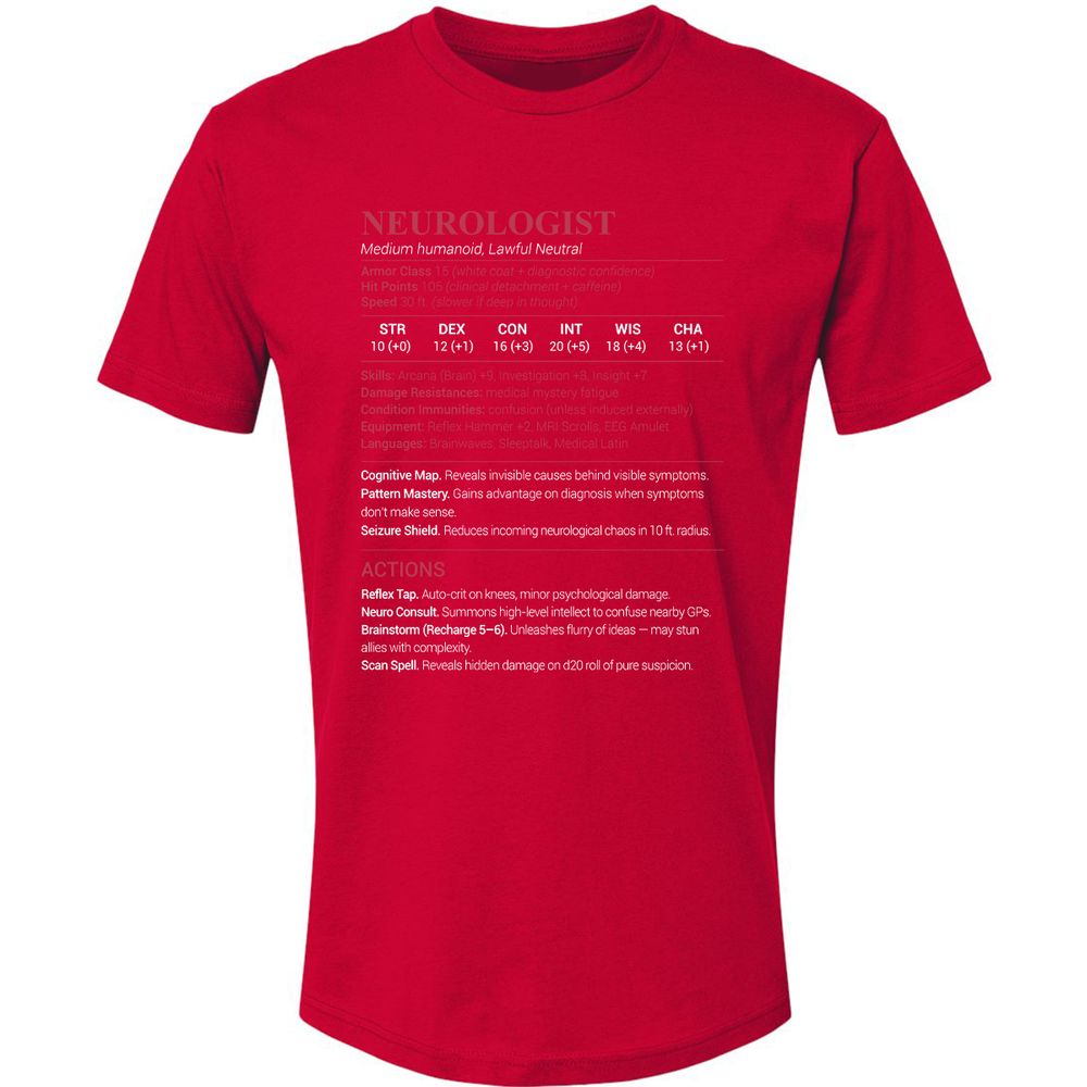 Neurologist Stats Premium Unisex T-Shirt - Red - 6