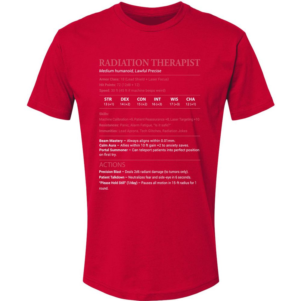 Radiation Therapist Premium Unisex T-Shirt - Red - 6