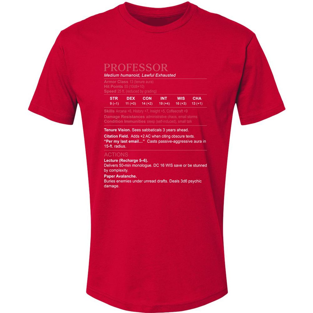 Professor Stats Premium Unisex T-Shirt - Red - 6