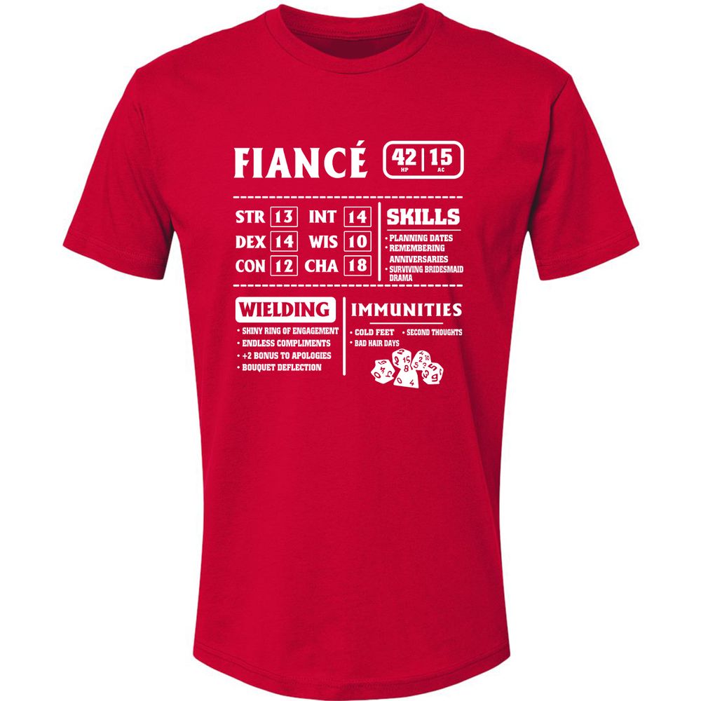 Fiance Stats Premium Unisex T-Shirt - Red - 6