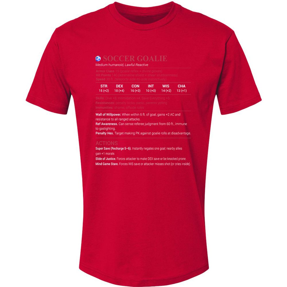 Soccer Goalie Premium Unisex T-Shirt - Red - 6