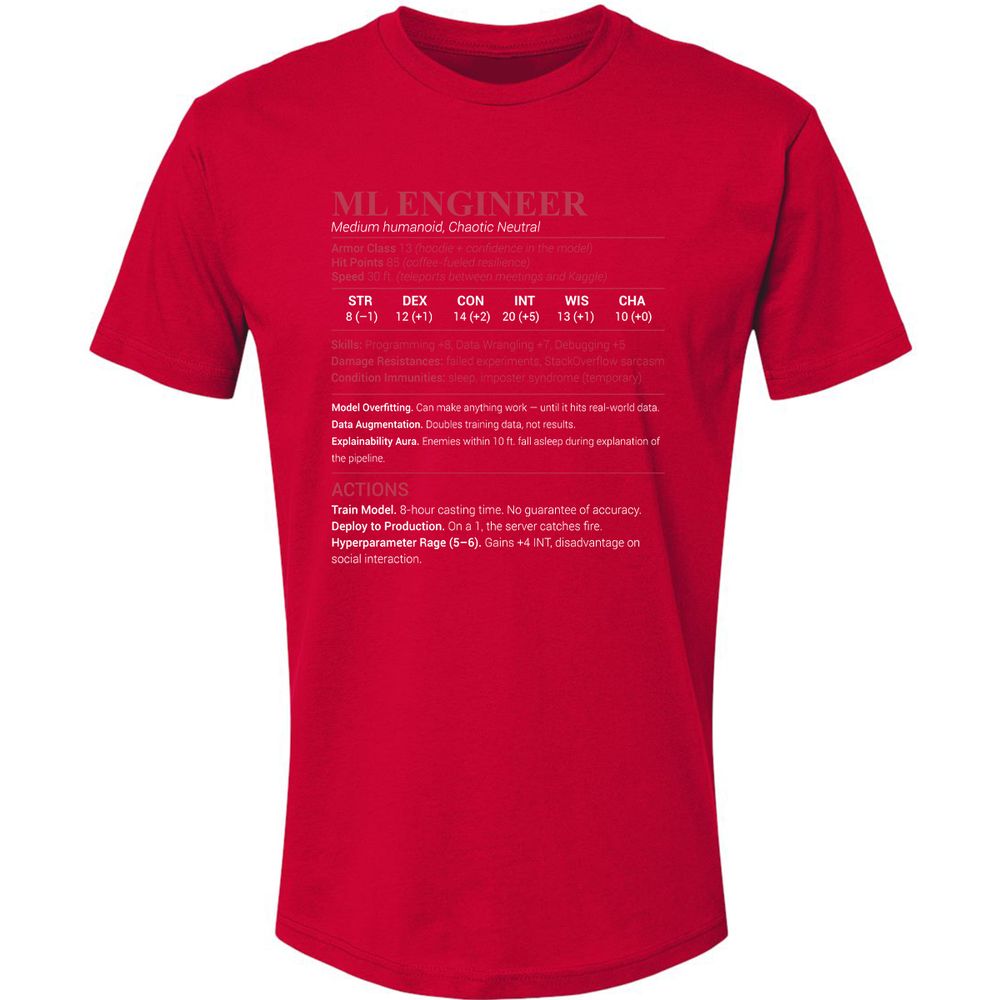 ML Engineer Premium Unisex T-Shirt - Red - 6