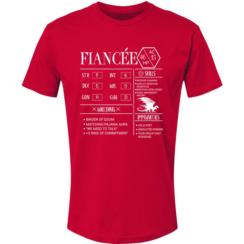 Fiancee Stats Premium Unisex T-Shirt - Red - 6