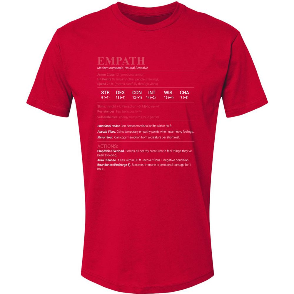 Empath Stats Premium Unisex T-Shirt - Red - 6