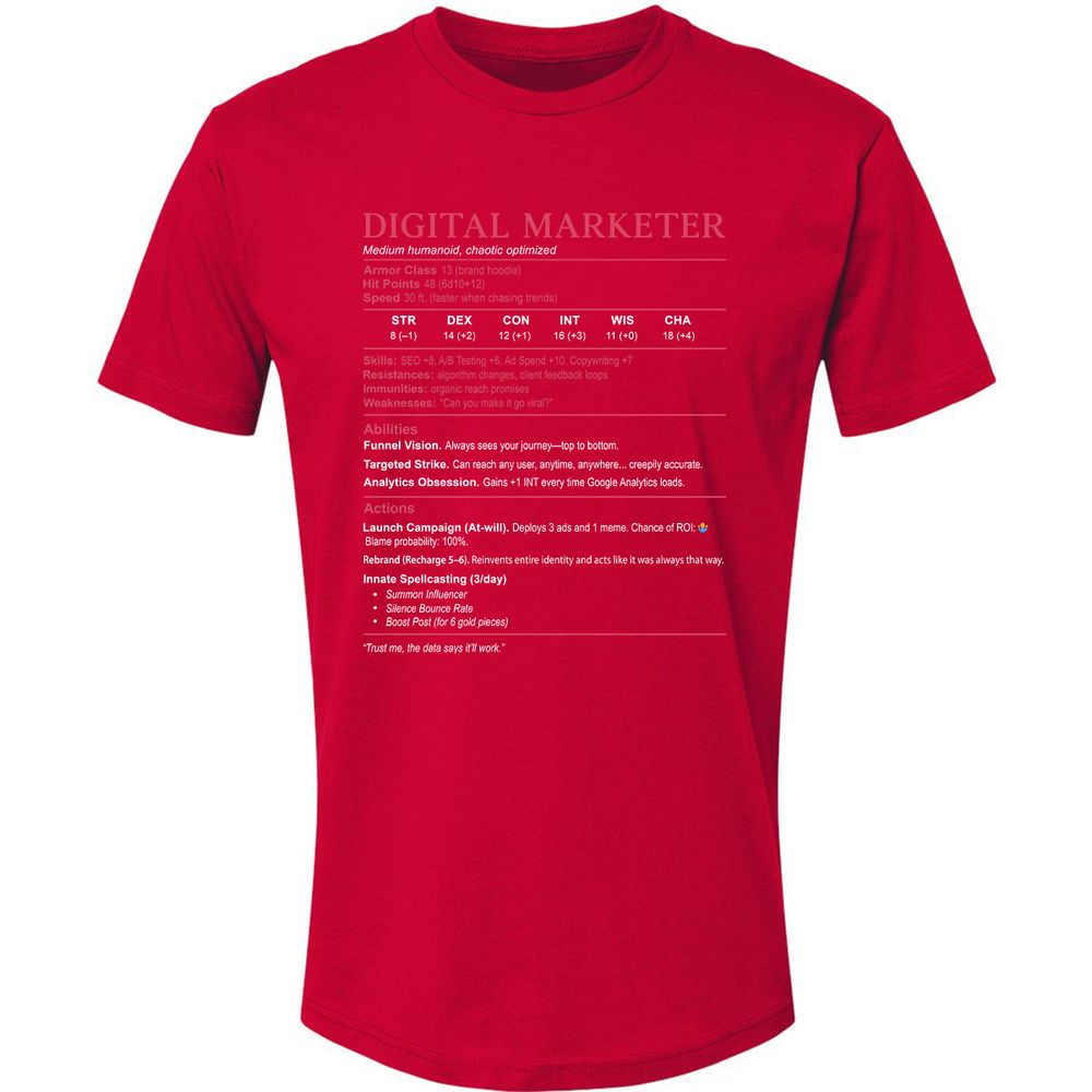 Digital Marketer Stats Premium Unisex T-Shirt - Red - 6