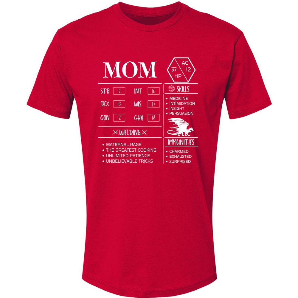 Mom Stats 2 Premium Unisex T-Shirt - Red - 6
