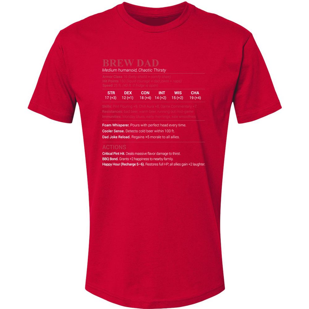 Brew Dad Premium Unisex T-Shirt - Red - 6