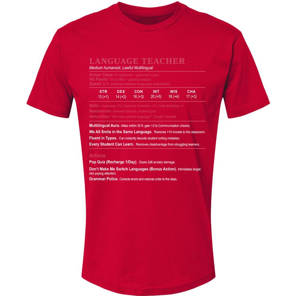 Language Teacher Premium Unisex T-Shirt - Red - 6