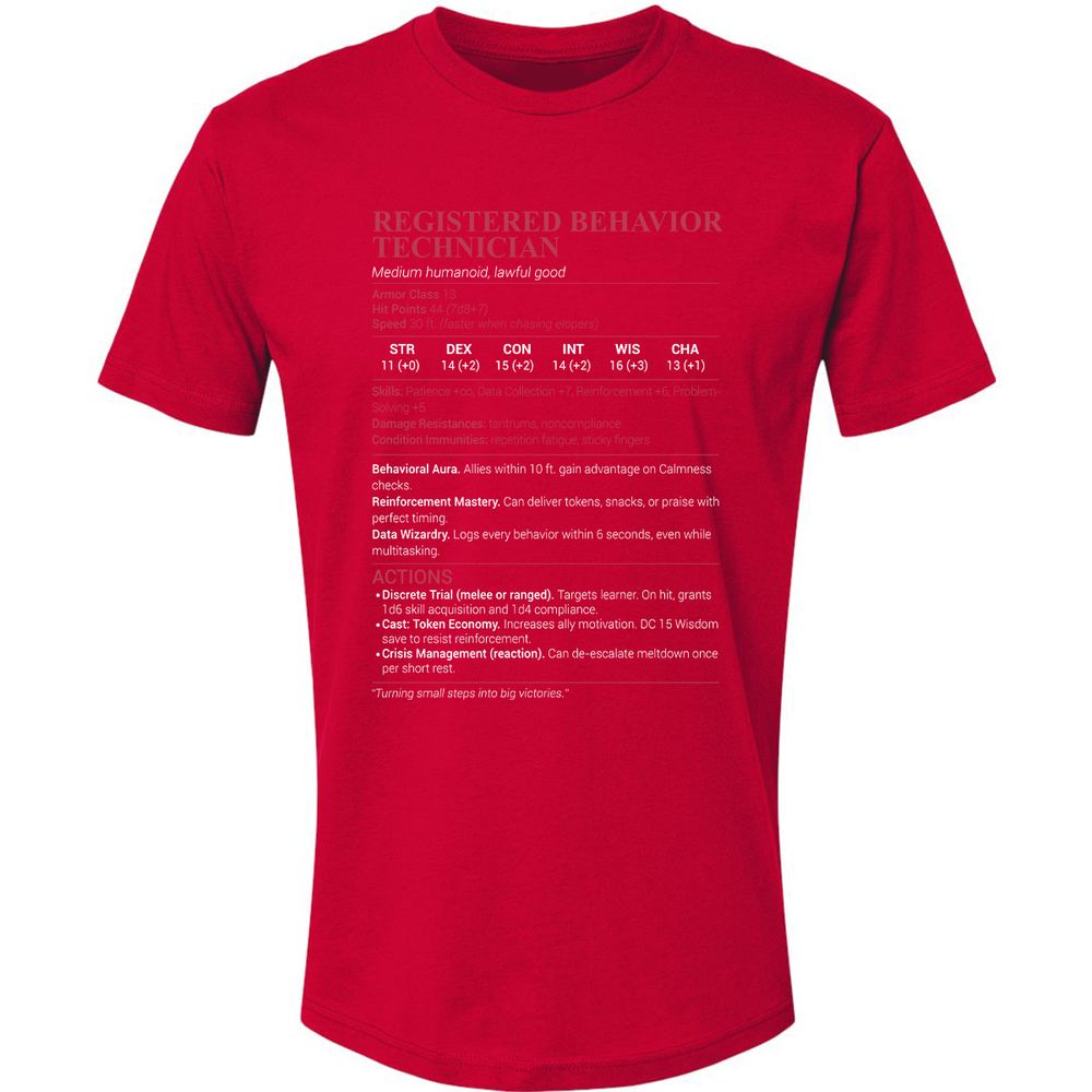 Registered Behavior Technician RBT Premium Unisex T-Shirt - Red - 6