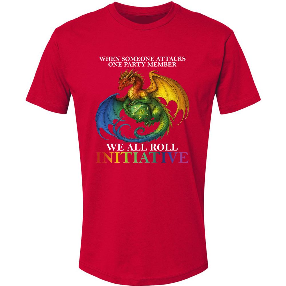 Dragon Roll For Initiative Premium Unisex T-Shirt - Red - 6