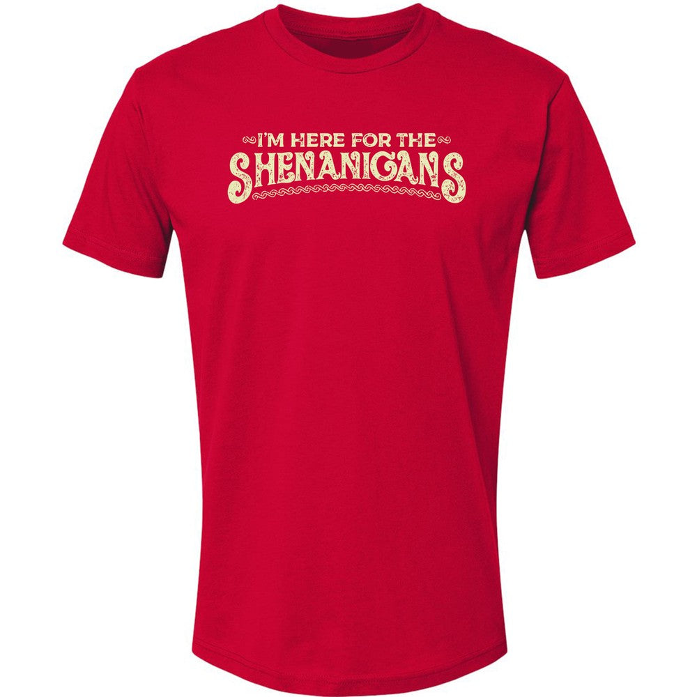 Here For The Shenanigans Premium Unisex T-Shirt - Red - 6