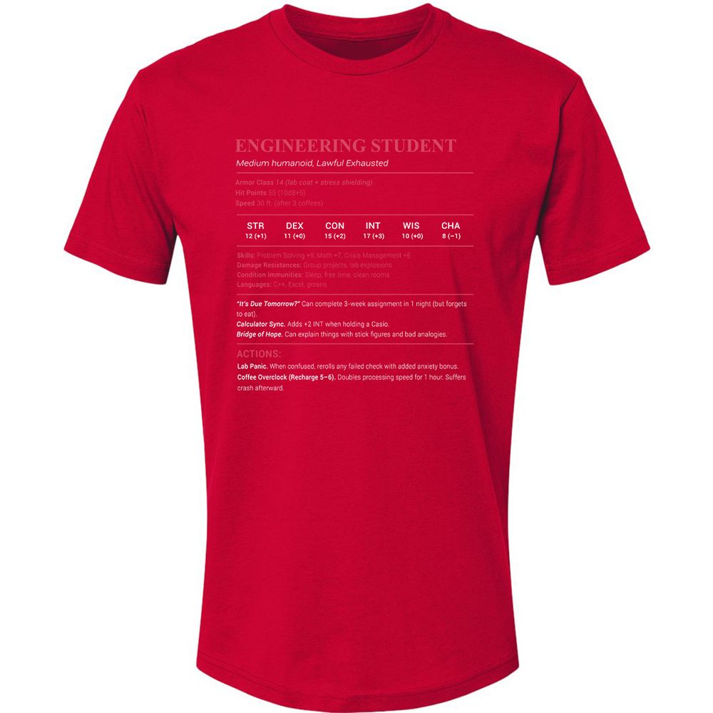 Engineering Student Premium Unisex T-Shirt - Red - 6