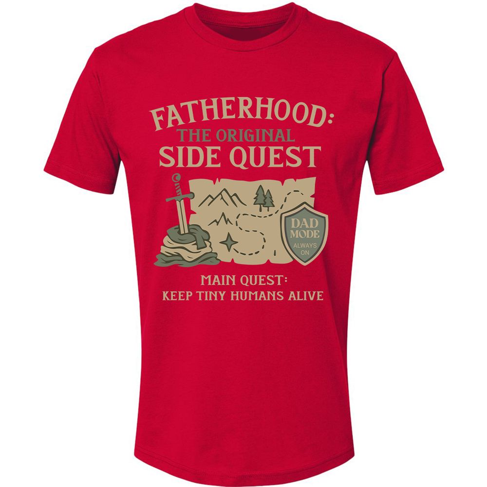 Fatherhood The Original Side Quest Premium Unisex T-Shirt - Red - 6