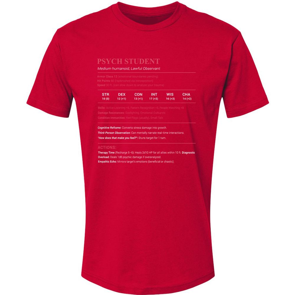 Psych Student Premium Unisex T-Shirt - Red - 6