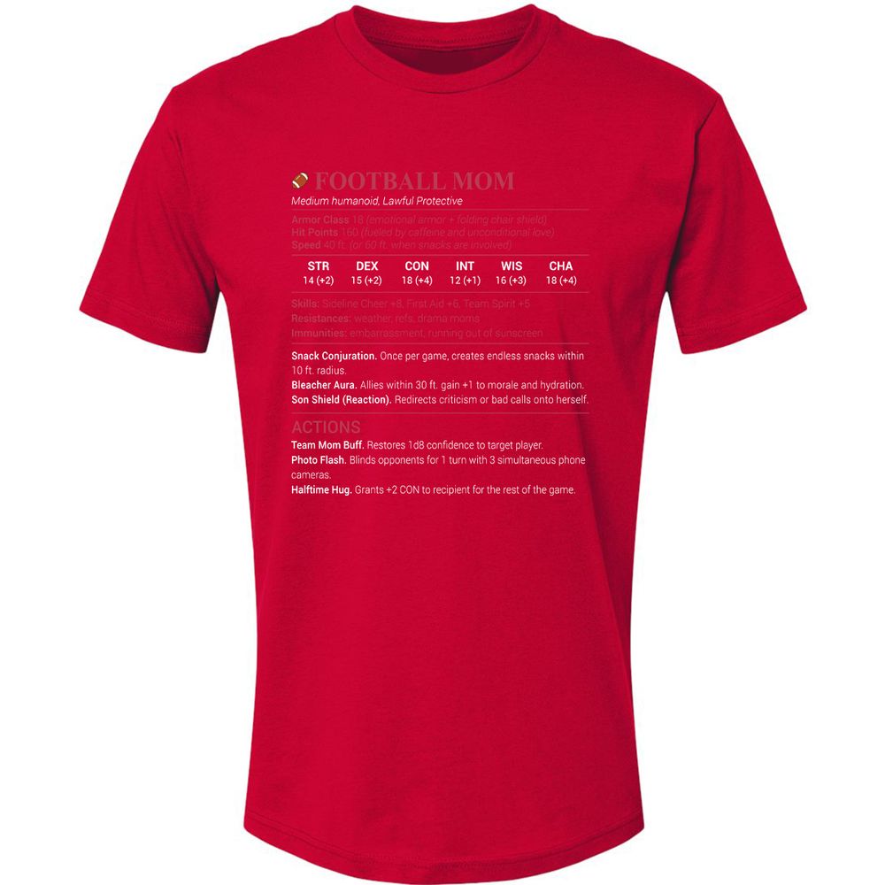 Football Mom Premium Unisex T-Shirt - Red - 6
