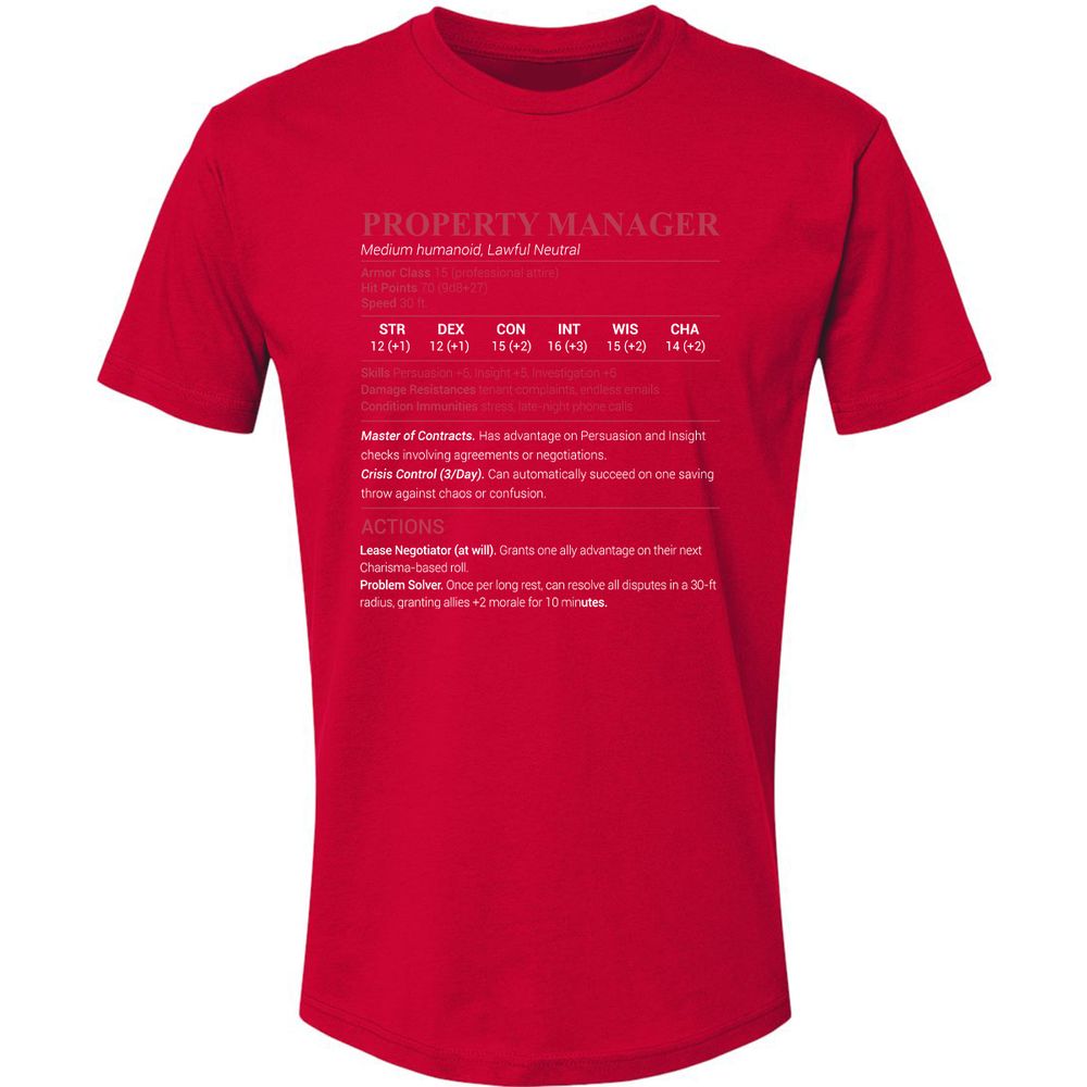 Property Manager Premium Unisex T-Shirt - Red - 6