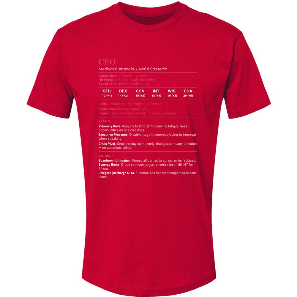 CEO Stats Premium Unisex T-Shirt - Red - 6