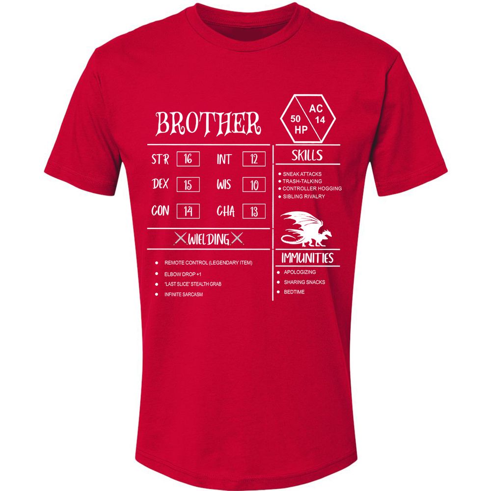 Brother Stats Premium Unisex T-Shirt - Red - 6