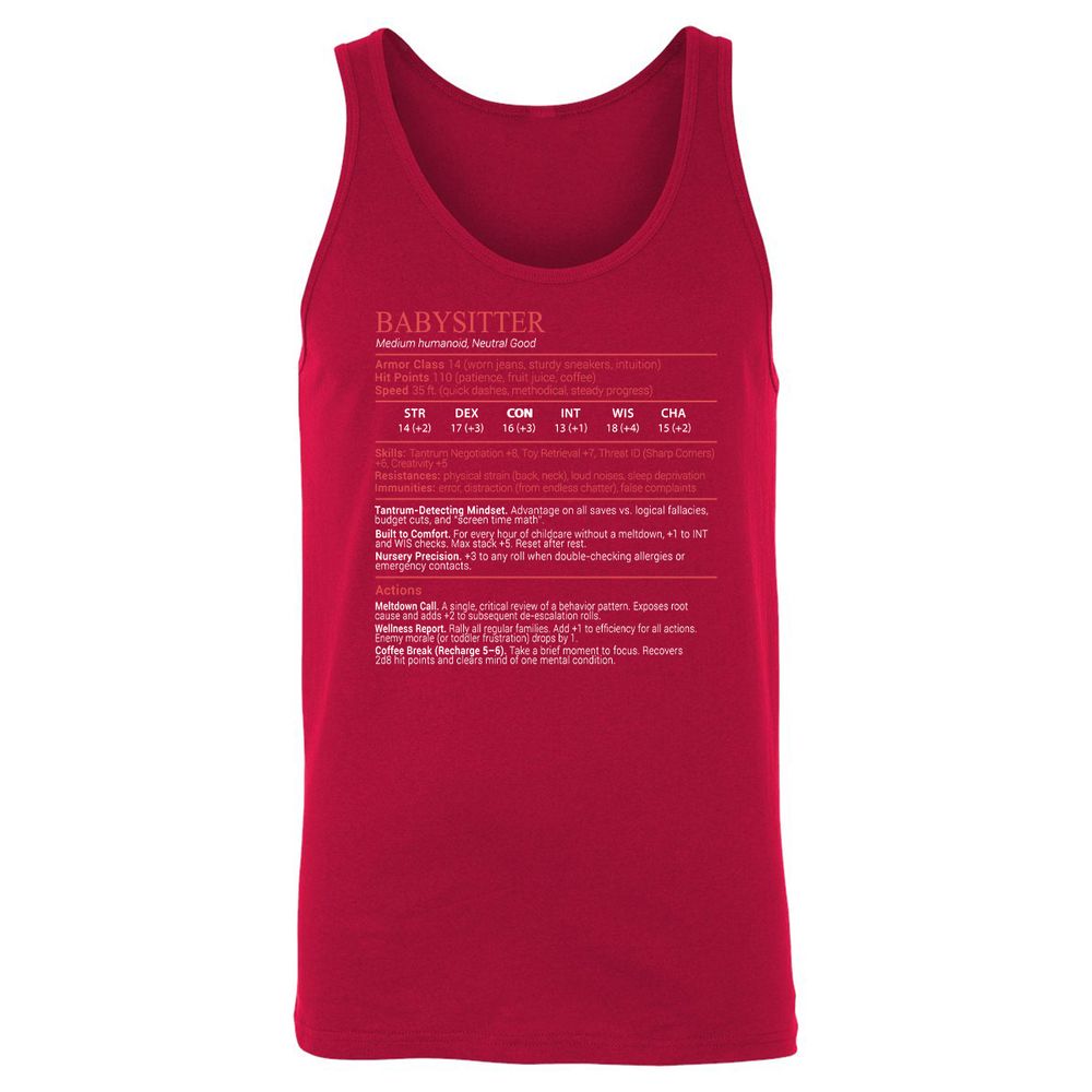 Baby Sitter Stats Block - Red - 6