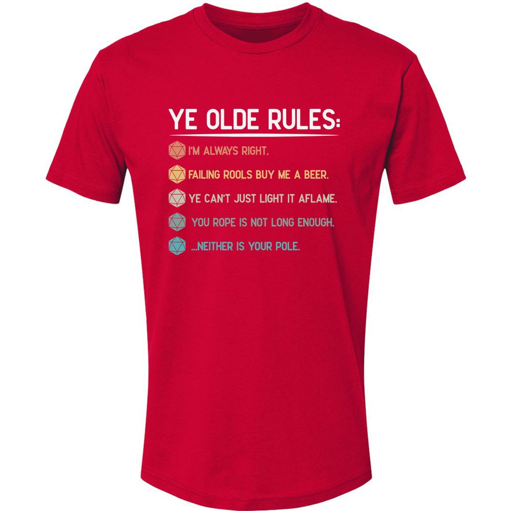 Dungeon Master Rules – Ye Olde RPG Premium Unisex T-Shirt - Red - 6