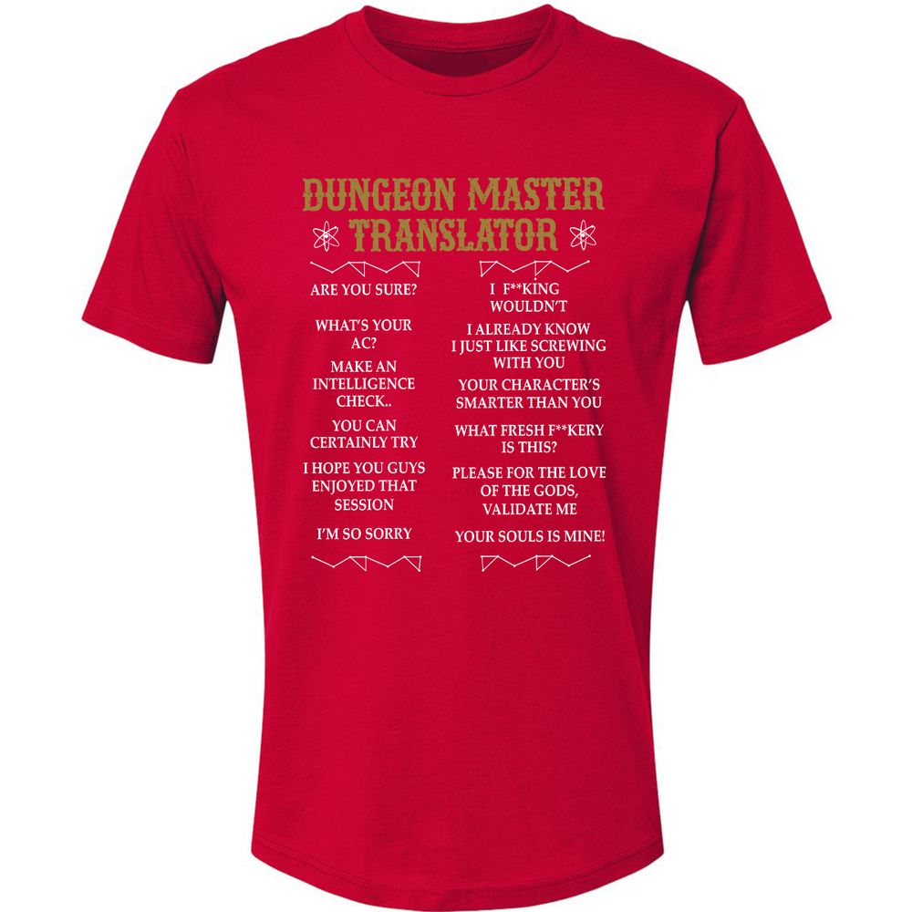 Dungeon Master Translator Premium Unisex T-Shirt - Red - 6