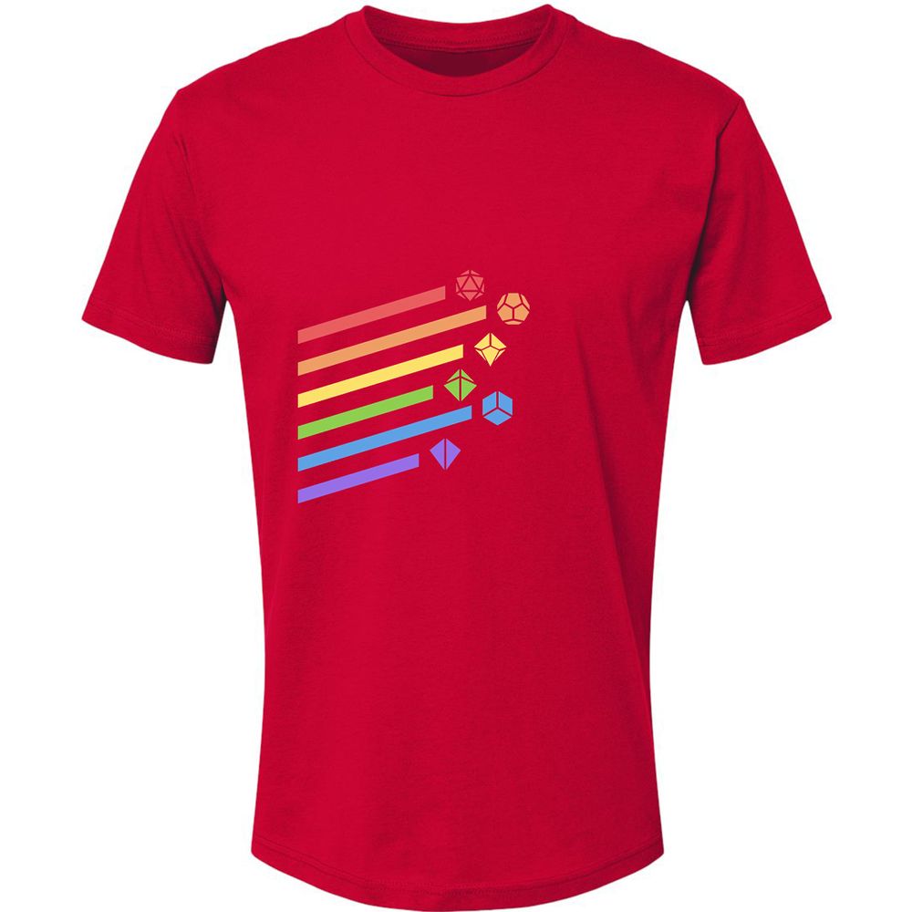 Rainbow Dice Set Premium Unisex T-Shirt - Red - 6