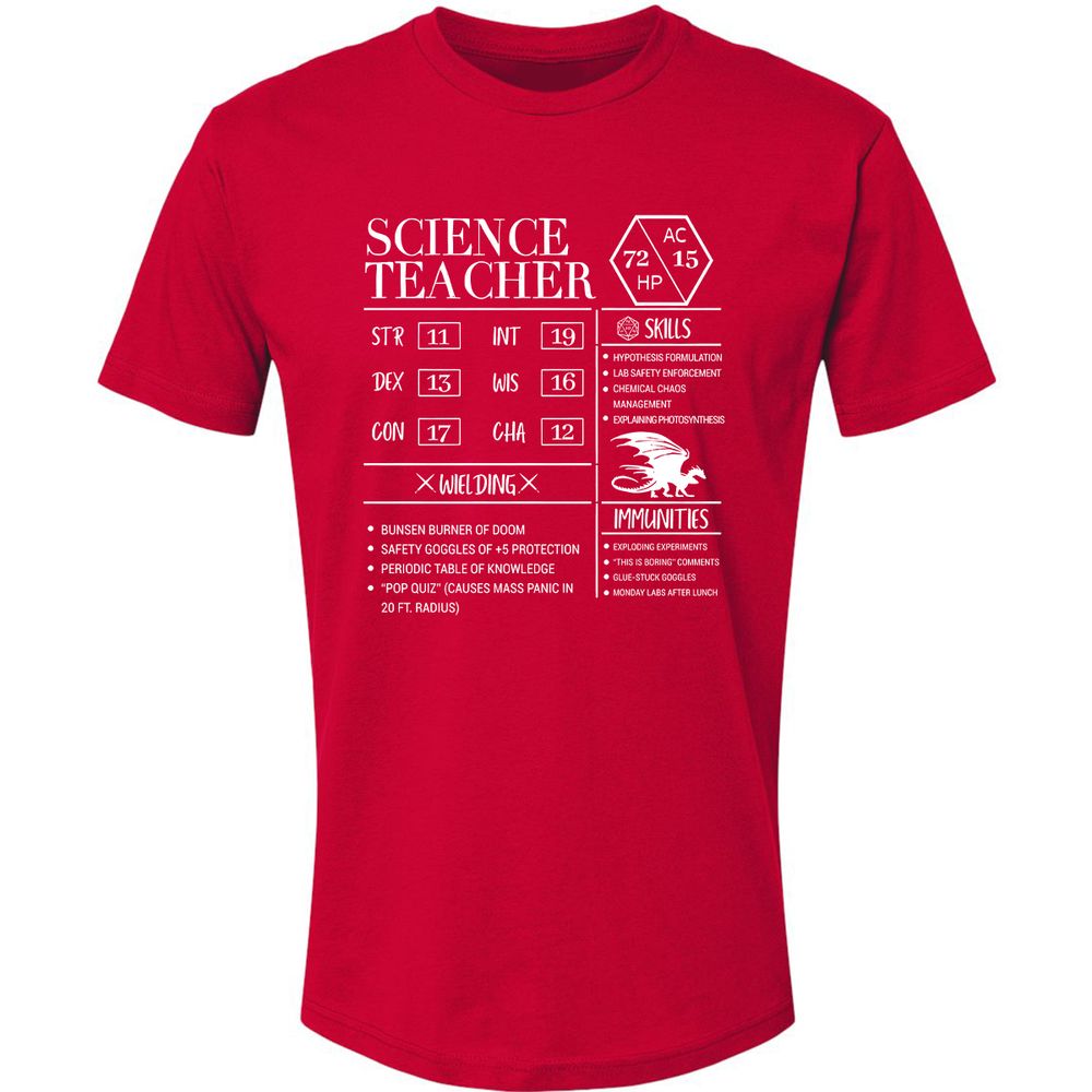 Science Teacher New Premium Unisex T-Shirt - Red - 6