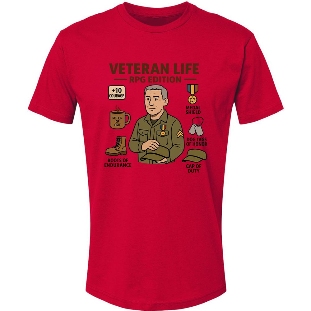 Veteran Life RPG Edition Premium Unisex T-Shirt - Red - 6