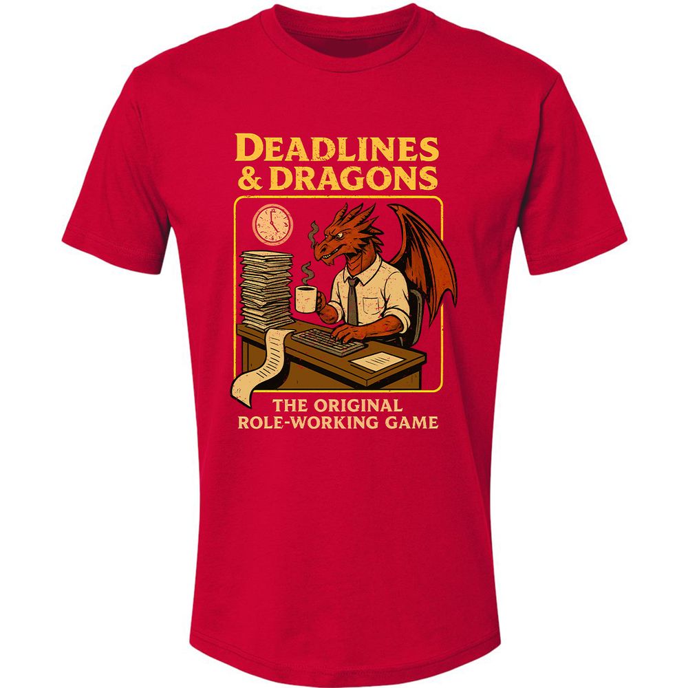 Deadlines & Dragons (Office Staff) Premium Unisex T-Shirt - Red - 6