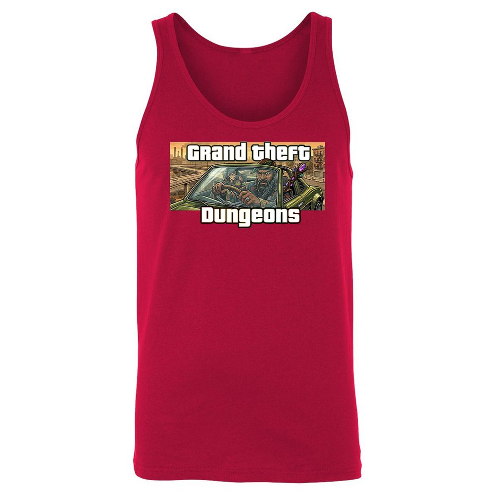 Grand Theft Dungeons Unisex Jersey Tank - Red - 6