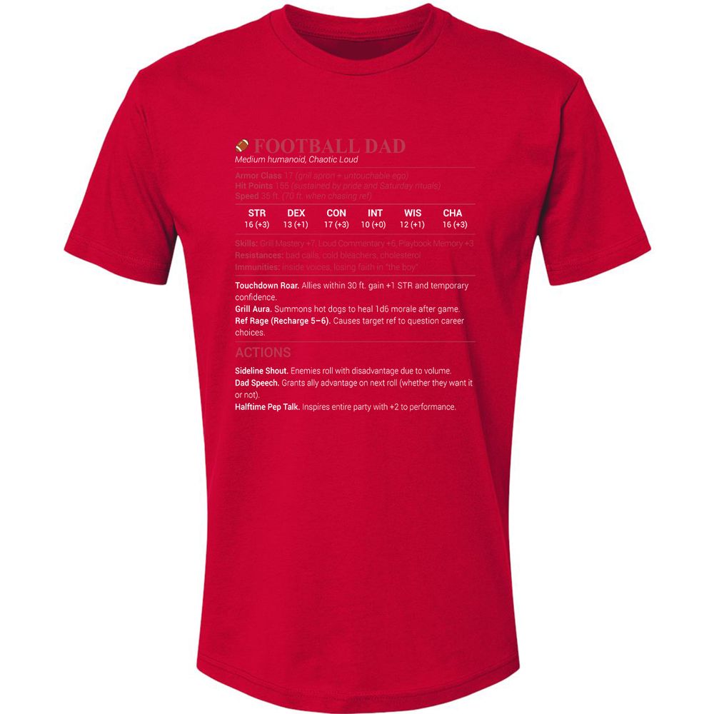 Football Dad Premium Unisex T-Shirt - Red - 6