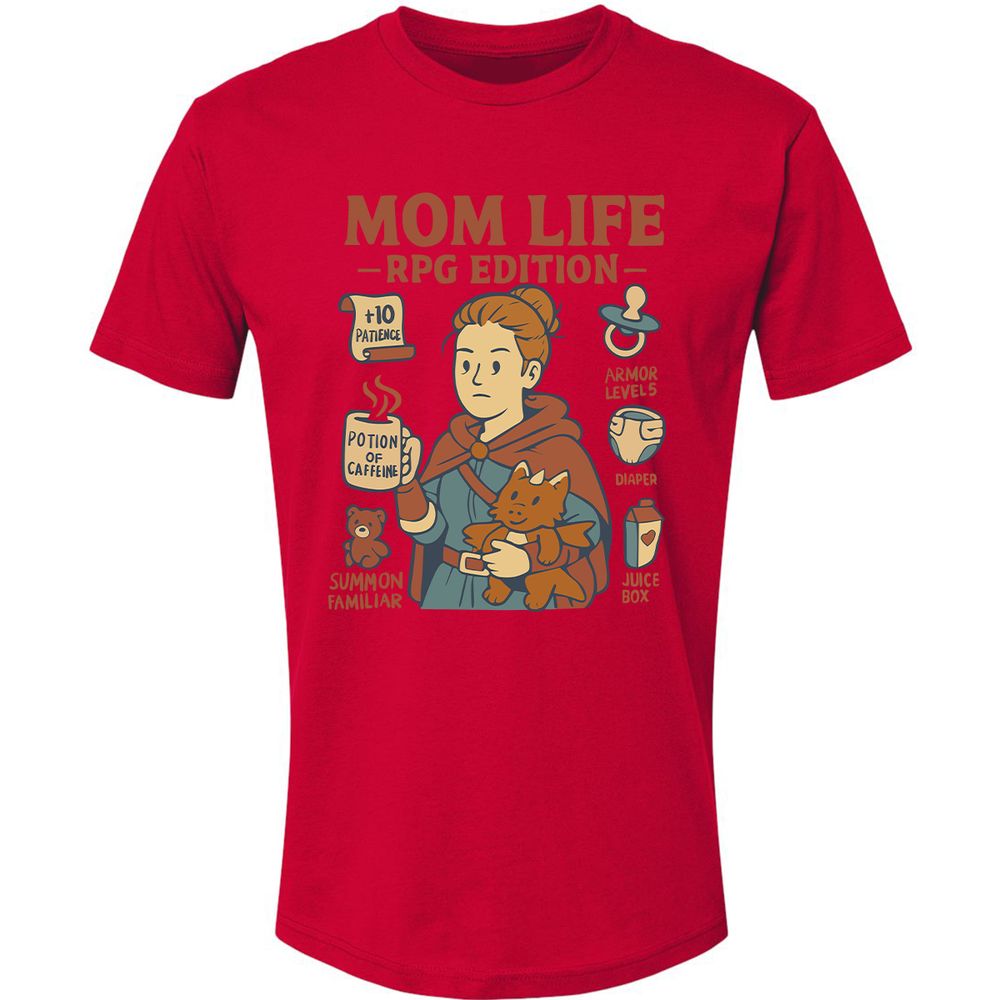 Mom Life RPG Edition Premium Unisex T-Shirt - Red - 6