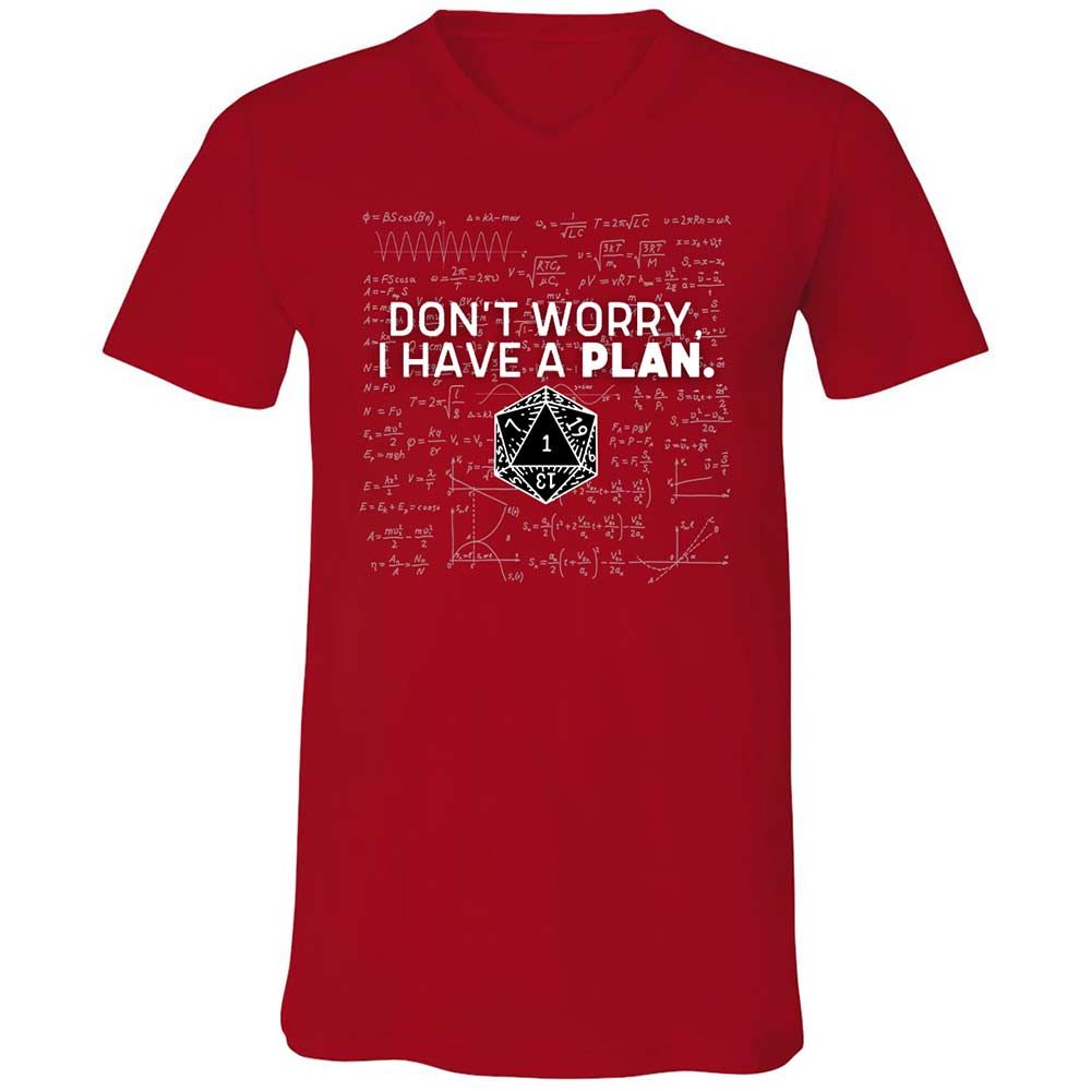 Dont Worry I Have A Plan Unisex V-Neck T-Shirt - Red - 6