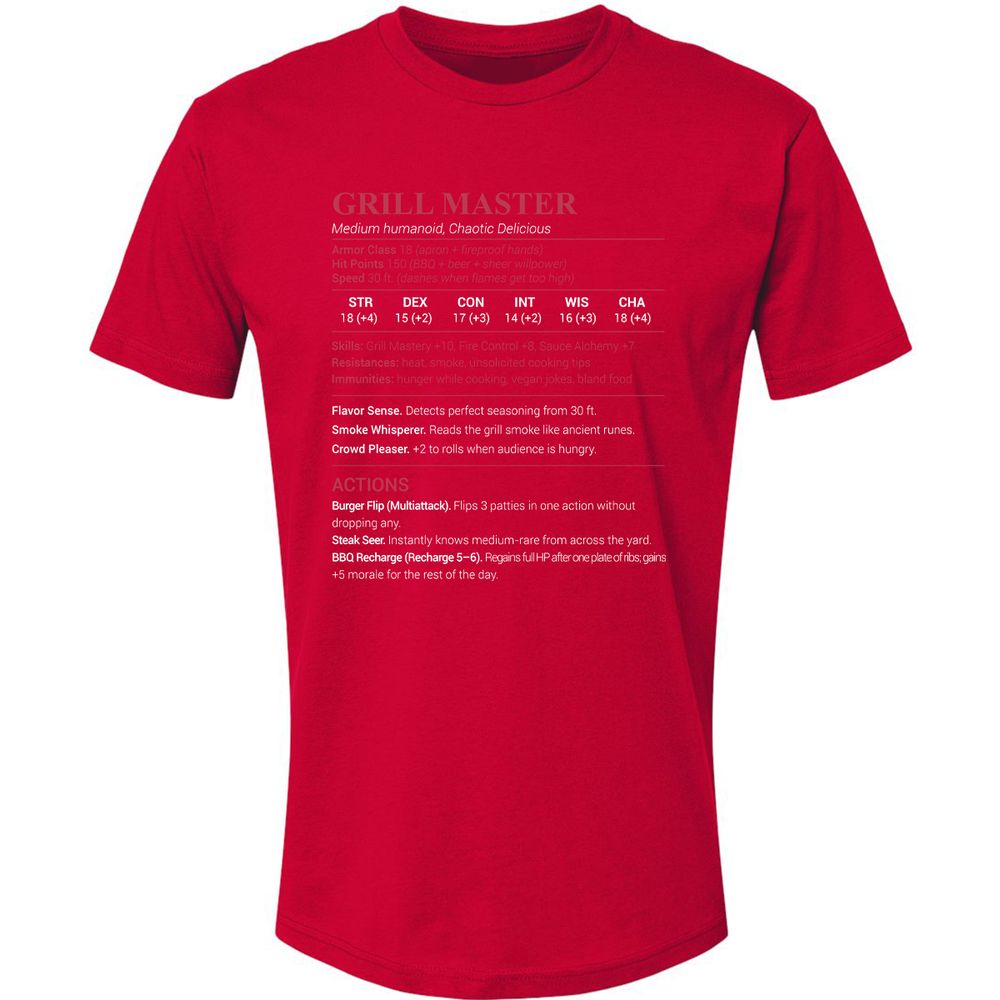 Grill Master Premium Unisex T-Shirt - Red - 6