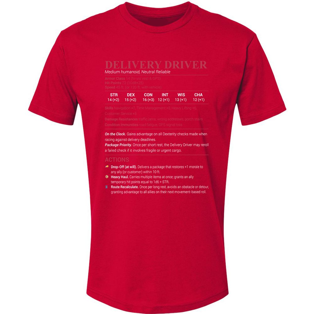 Delivery Driver Premium Unisex T-Shirt - Red - 6