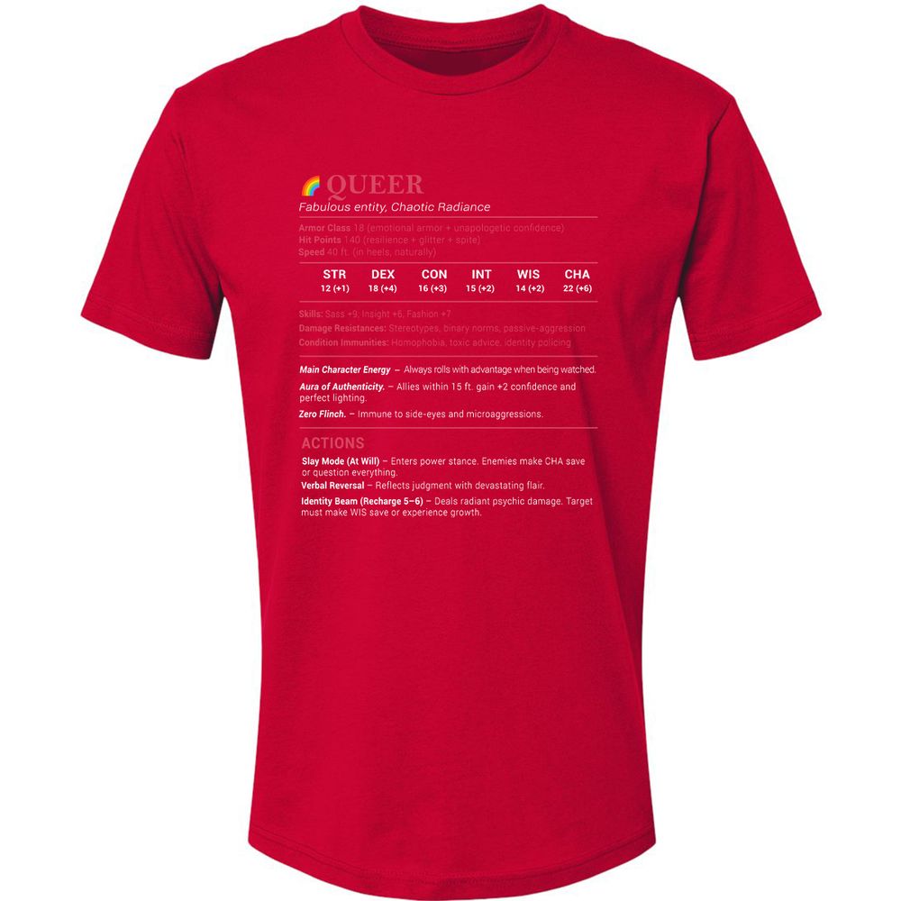 Queer Stats Premium Unisex T-Shirt - Red - 6