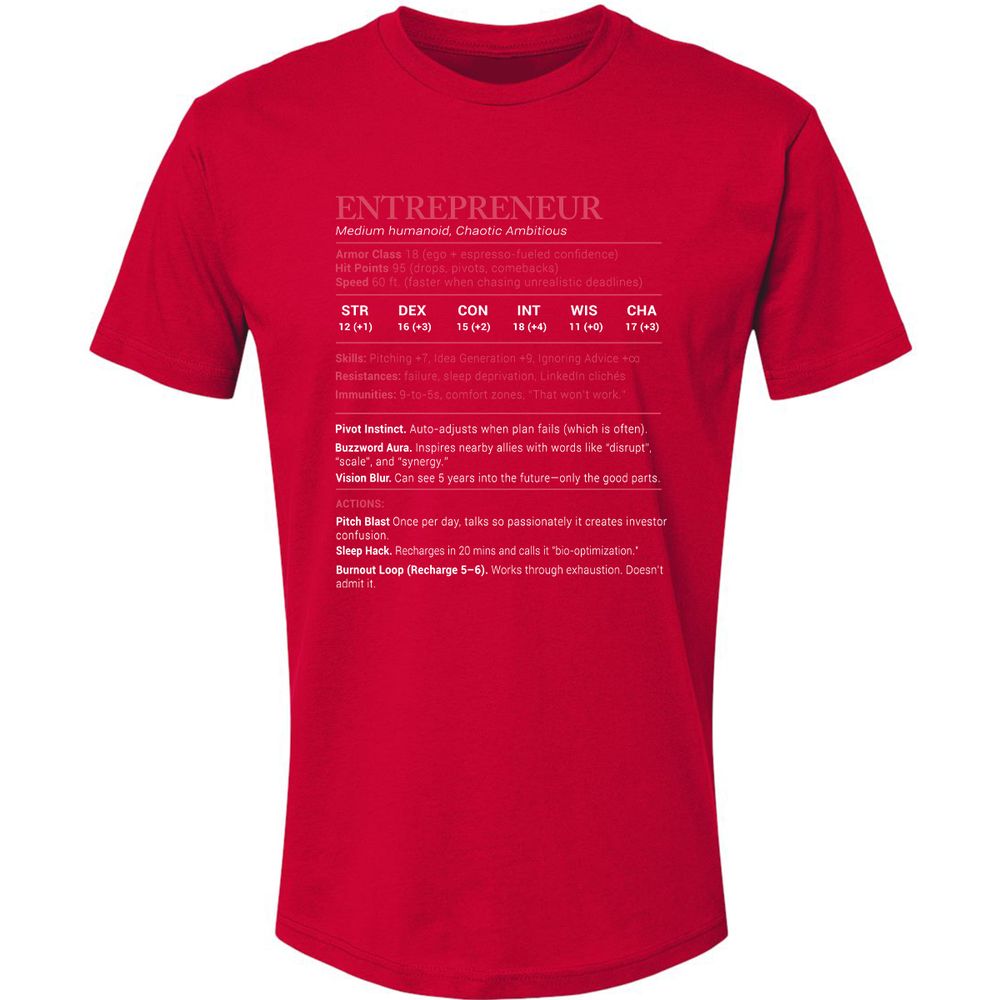 Entrepreneur Stats Premium Unisex T-Shirt - Red - 6