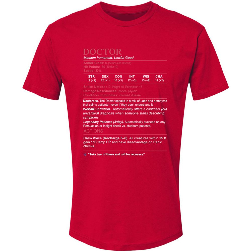 Doctor Stats Premium Unisex T-Shirt - Red - 6