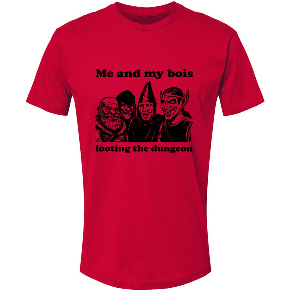 Me and my bois looting the dungeon Premium Unisex T-Shirt - Red - 6