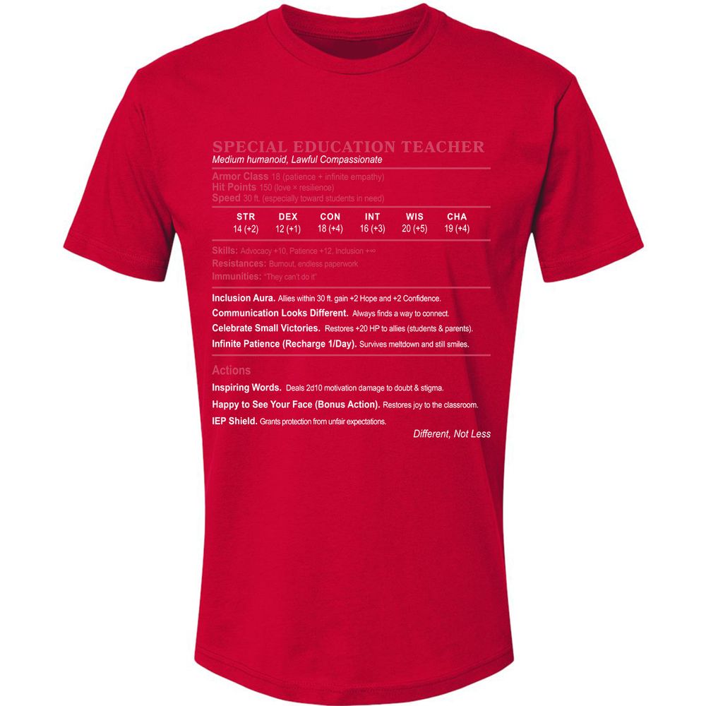 Special Education Teacher Premium Unisex T-Shirt - Red - 6
