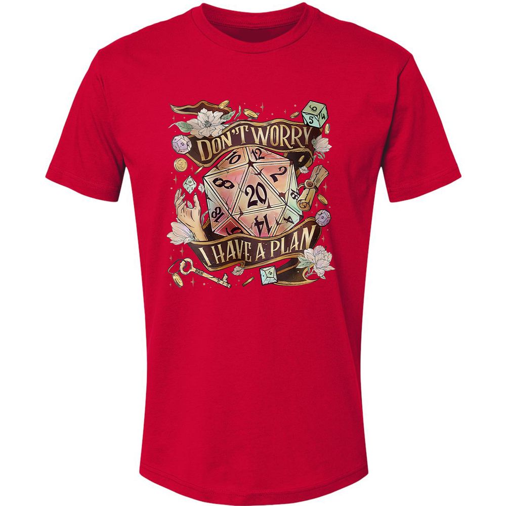 Floral Don't Worry I Have A Plan Premium Unisex T-Shirt - Red - 6