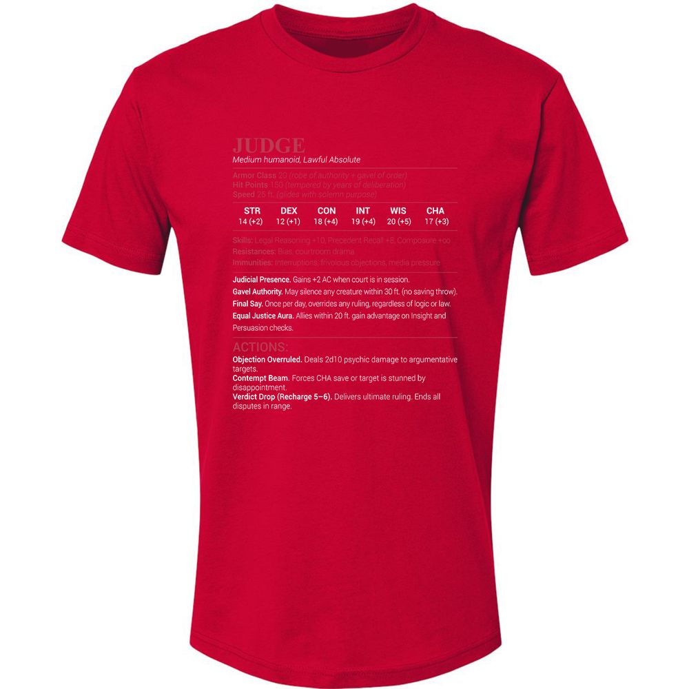 Judge Stats Premium Unisex T-Shirt - Red - 6