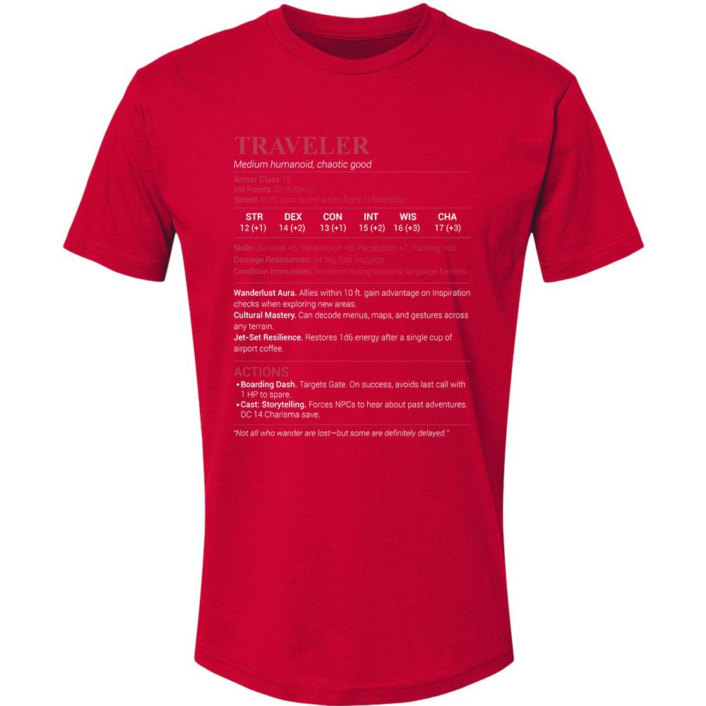 Traveler Premium Unisex T-Shirt - Red - 6